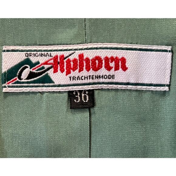 Vtg Alphorn Austria Folk Vest Waistcoat 36 Pants 38 Blue Green German Cottage - Picture 4 of 16